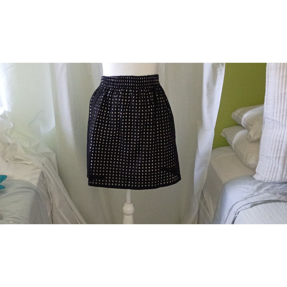 Ann Taylor LOFT Black Overlay Skirt Gothic Whimsical Fairy Elegance Medium